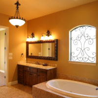 Lighting in the interior of the bathroom of a private house