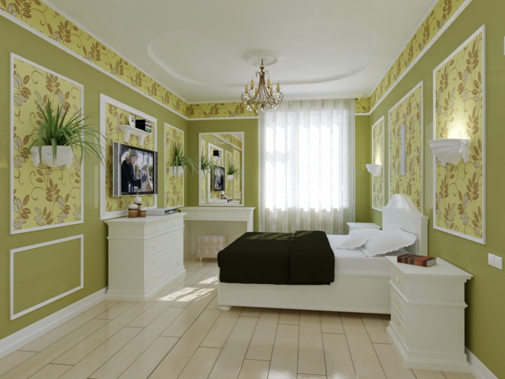 Separation of wallpaper from wall painting with moldings