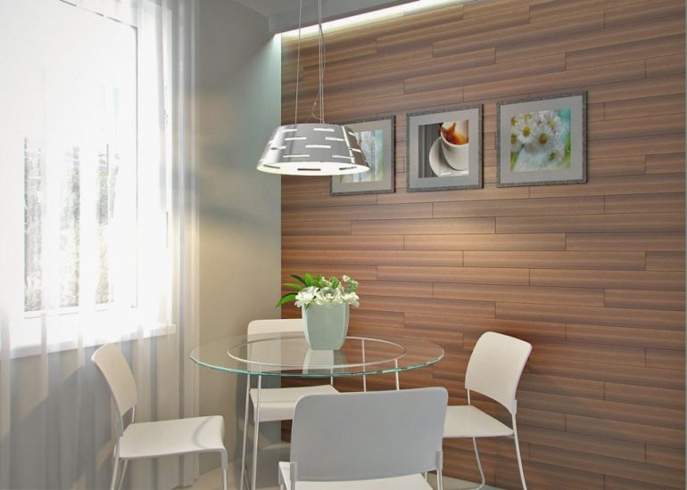 Round glass table in a modern kitchen