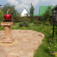 Original sculpture in the courtyard of a residential building