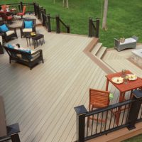 Outdoor multi-level terrace of a country house