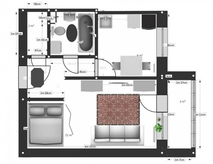 Susun atur pangsapuri studio