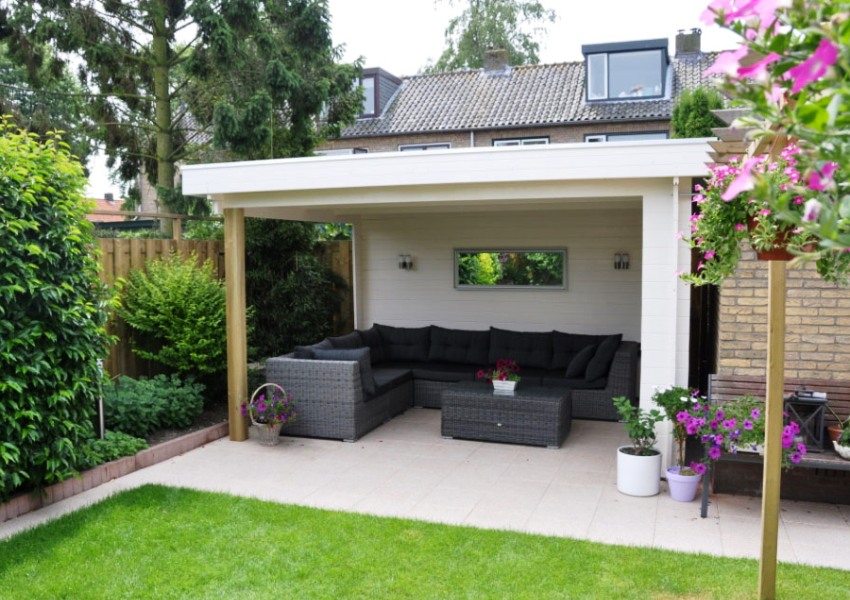 Photo of an open gazebo in a modern style