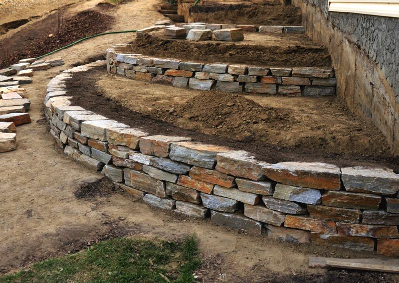 DIY retaining terrace wall