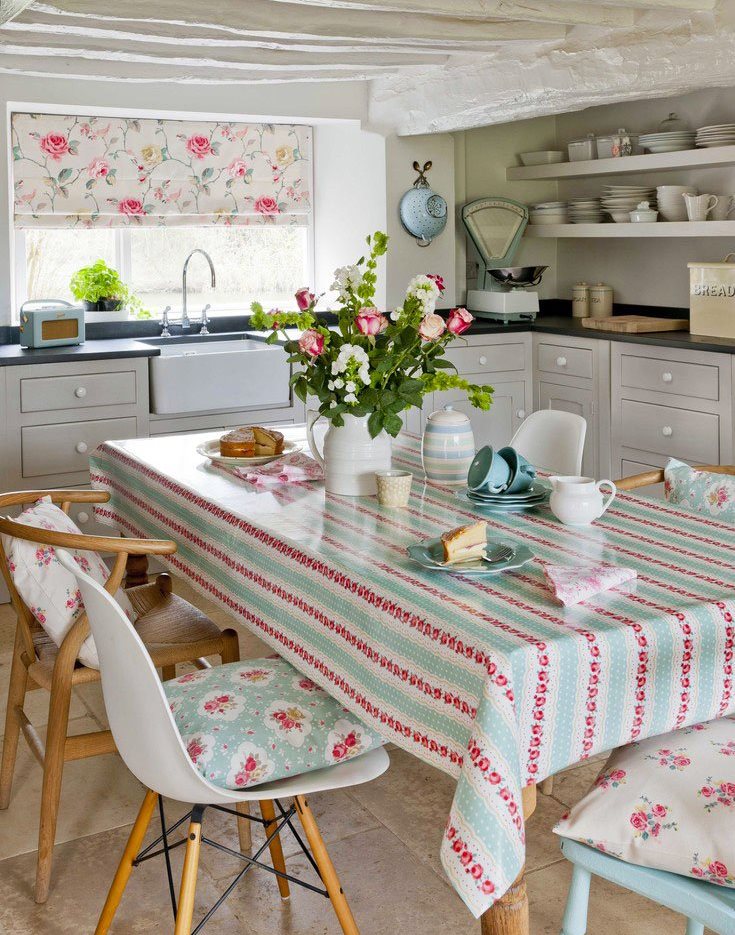 Do-it-yourself textile for decorating a modern kitchen