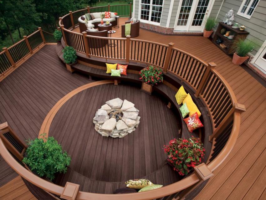 Beautiful summer round terrace