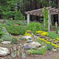 Pergola on the slope terrace