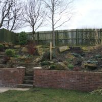 Facing brick retaining wall