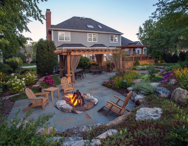 The site with an open fireplace in a summer cottage