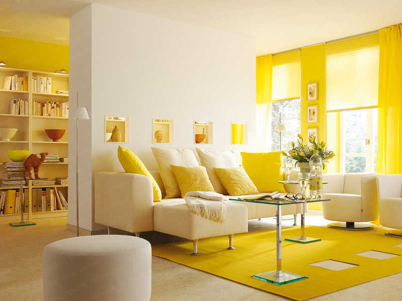 Yellow shades in the design of residential premises