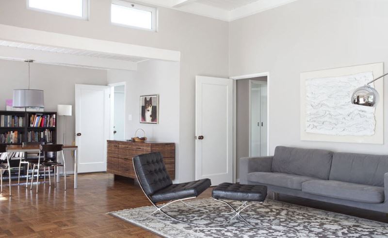 Minimalist black armchair in the living room