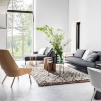 Bright living room in white