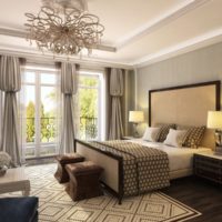 Bedroom in gray in a country house