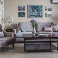 Upholstered furniture in the living room of a private house