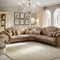 Corner sofa in the classic style living room