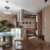 Brown tiles in the living room of a private house