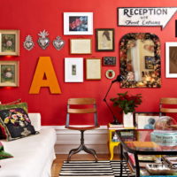 DIY red wall decoration