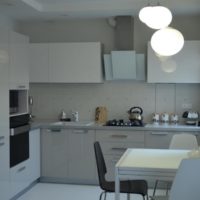 Interior of a modern kitchen in white color