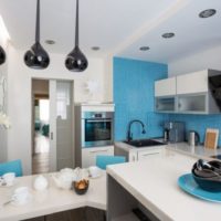 Spotlights on the kitchen ceiling