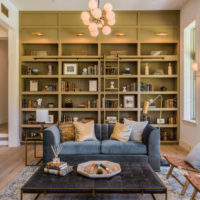 Spherical chandelier in the living room