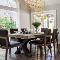 Solid wood table in the living room