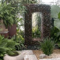 Gabions in the landscape of the garden