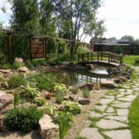 Path made of natural stone in the garden