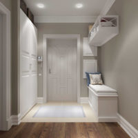 Hallway design in gray colors