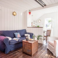 Living room of a private house in a marine style