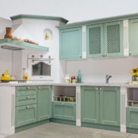 Warna pewarna dalam reka bentuk set dapur