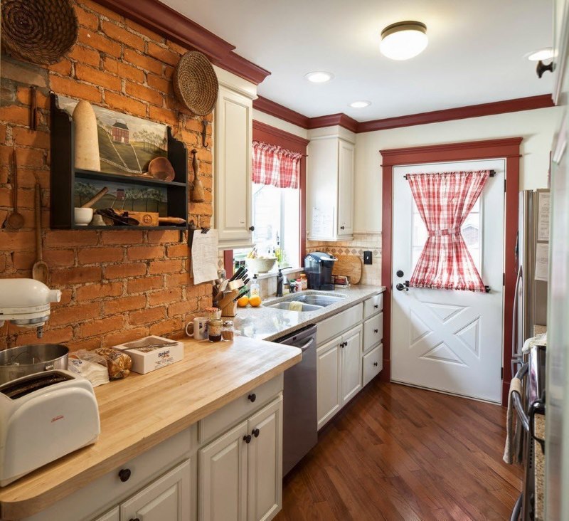 Interior of a walk-through kitchen in a private house