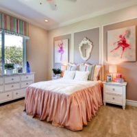 The interior of the room of a young ballerina