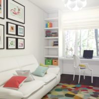 White sofa in the children's room