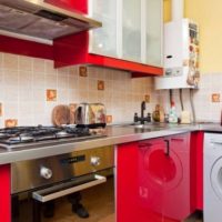 Gas stove in the corner of the kitchen