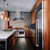 Loft style kitchen in a country house