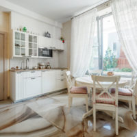 Dining area with a round table