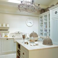 White color in the design of the kitchen space