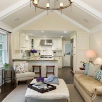 Kitchen living room in a small country house