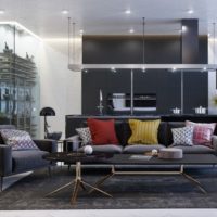 Decorative pillows on the sofa in the living room