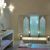 Moroccan-style country house bathroom