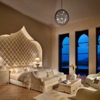 Moroccan-style bedroom lighting