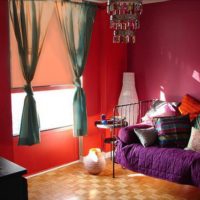 Colorful pillows in the bedroom decor