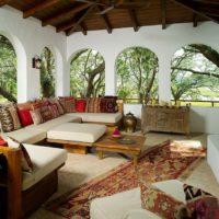 Moroccan-style country house terrace