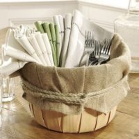 Simple burlap decor for kitchen decoration