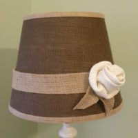 Unpainted burlap table lamp shade