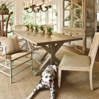 Dining table in the eco-friendly kitchen