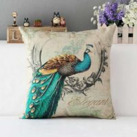 Beautiful print on burlap pillow