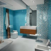 Interior bilik mandi mosaik biru