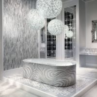 Stone mosaic podium bathtub