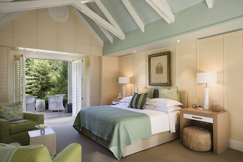 Bedroom interior in mint colors